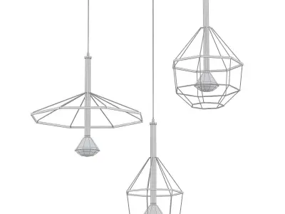 FORMAT pendant lights - wood 3D model
