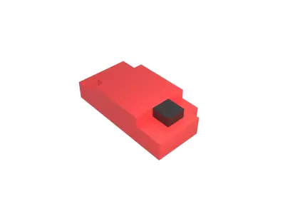 Voxel Mouse v1 002 Low-poly 3D model