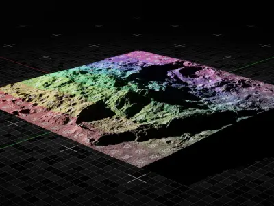 Moon Mountain 2 with 8K Textures 3D model