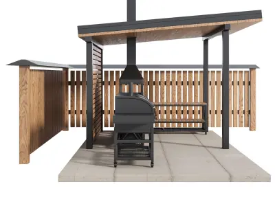 Modern Outdoor Kitchen 24 3D model