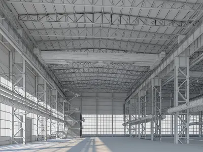 Industrial Building Interior 01 Low-poly 3D model