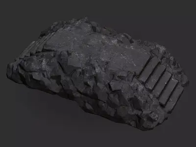 Stairs stone staircase 08 Low-poly 3D model