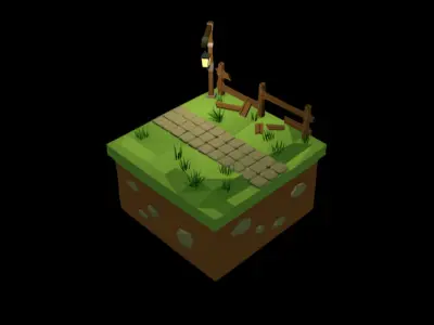 Isometric combined Nature Full Pack Low-poly 3D model