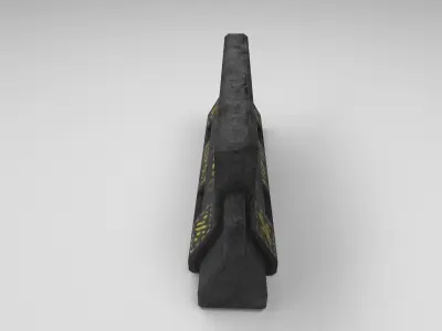 Short Concrete Barrier with slight damage Free low-poly 3D model