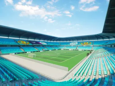 Soccer Stadium 03  Environment UE Pack Low-poly 3D model