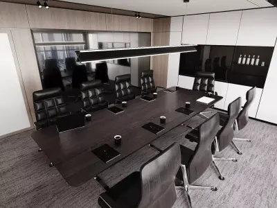 Modern Executive Conference Room 3D model