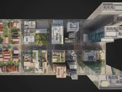 City District H21-R29 MAYA Low-poly 3D model