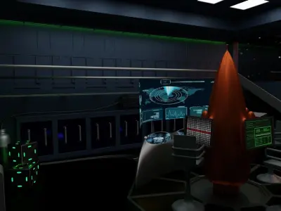 Sci-fi cockpit 3D model