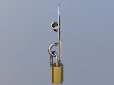padlock and door lock Low-poly 3D model