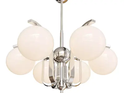 Aran Glass Chandelier 6 lamps Low-poly 3D model