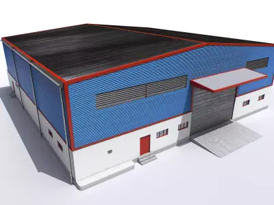 Modular industrial storage Low-poly 3D model