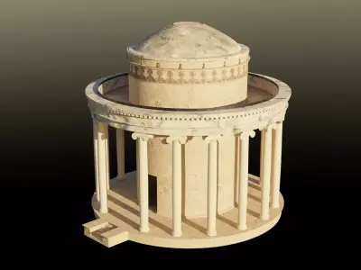 Ancient round temple  Free 3D model