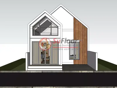 House 6x12m code 520 - Sketchup 3D model 3D model 3D model