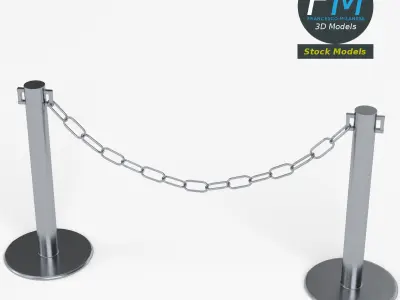 Chain barrier 3D model
