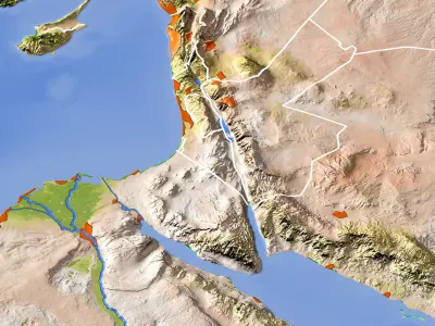 Near East High resolution 3D relief maps 3D model