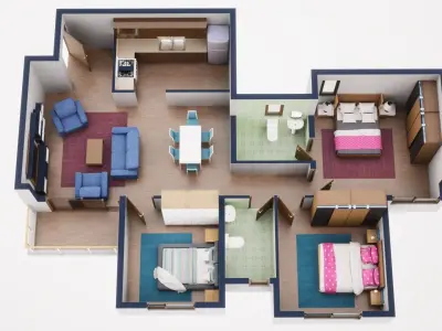 3D Floor Plan Model 48 3D model