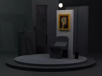 Abstract Minimal Scene - Blender Interior Setup 3D model