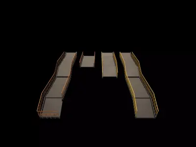 Modular industrial stairs 3D model