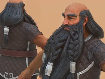  Game Dwarf Character Rigged 