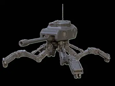 Mech Spider Low-poly 3D model