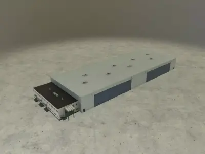 EDDB Hangar 3 Low-poly 3D model