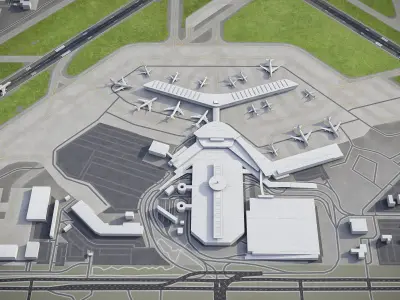 Houston - William Hobby Airport - HOU Low-poly 3D model