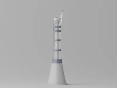 Aspire Tower Qatar Doha Landmark 1 Low-poly 3D model