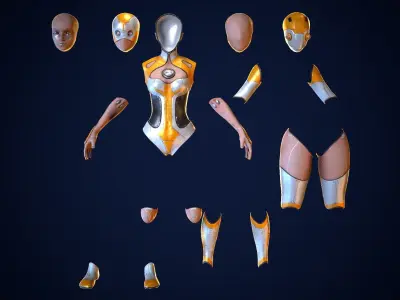 Droid Low-poly 3D model