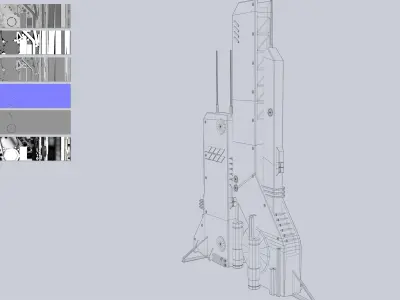 Futuristic building Low-poly 3D model 5