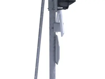 Rail Crossing Traffic Light 4 3D model