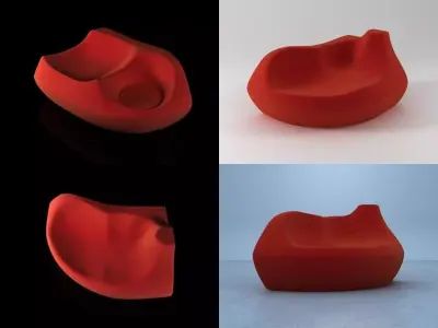 Saruyama chair designed 3D model