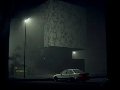 3D Brutalism - Dark Night Street 3D model