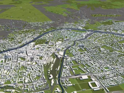 Innsbruck Austria 50x50km 3D model