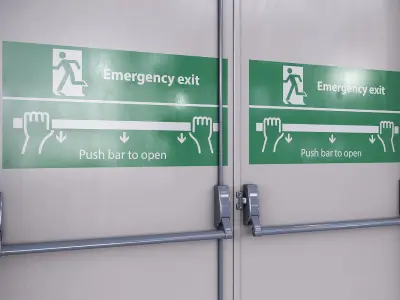 Emergency door Low-poly 3D model