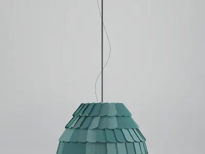 ROOFER teal shaded pendant light 3D model