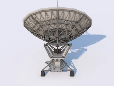 Poly Satellite Dish Telescope Low-poly 3D model