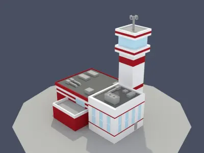 Low Poly Fire Department Low-poly 3D model