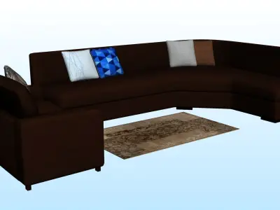 SOFA SET WITH CARPET 11 3D model