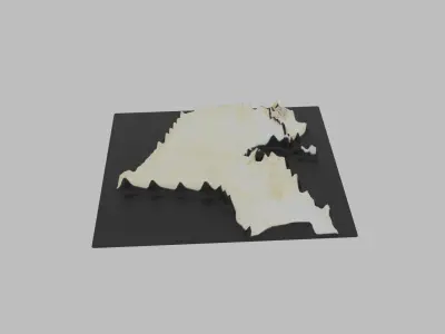 Kuwait Map Country Low-poly 3D model
