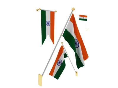 Flags of India 3D model