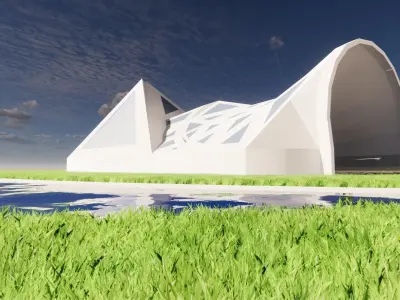 Futuristic Architectural Project SKP and ds File in ONE 3D print model