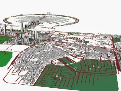 Dubai airport Low-poly 3D model