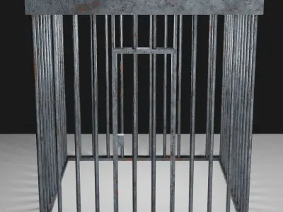 Square Metal Cage Free low-poly 3D model