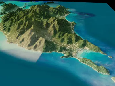 Ko Chang island full 3d model terrain 3D model