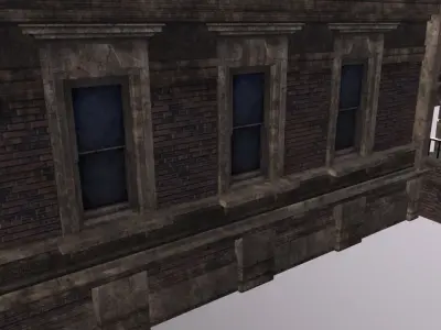 Residential facade kit Low-poly 3D model