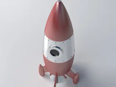 Retro Rocket 3D model
