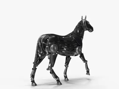 Robot horse walks 3D model