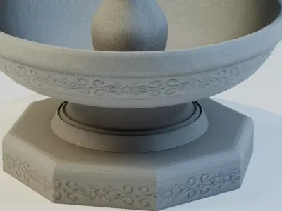 Low Poly Stylized Fountain Game Ready Low-poly 3D model