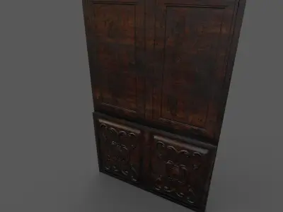 Old Wood Wall Low-poly 3D model buy