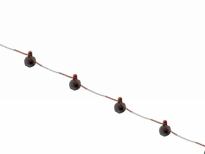 Plastic Traffic Fence Crowd Barrier Low-poly 3D model